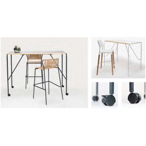 LINEA FLAT - MESAS ALTAS FIJAS Y MOVILES