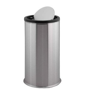 CESTO PAPELERO CON TAPA GIRATORIA DE ACERO
