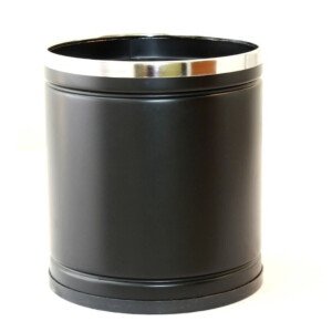 CESTO PAPELERO METÁLICO PINTADO Y ARO ACERO INOX